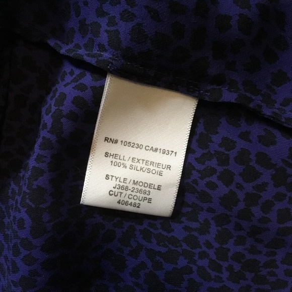 Joie 100% Silk Cheetah Print Top Cobalt Blue M/L - Picture 6 of 9